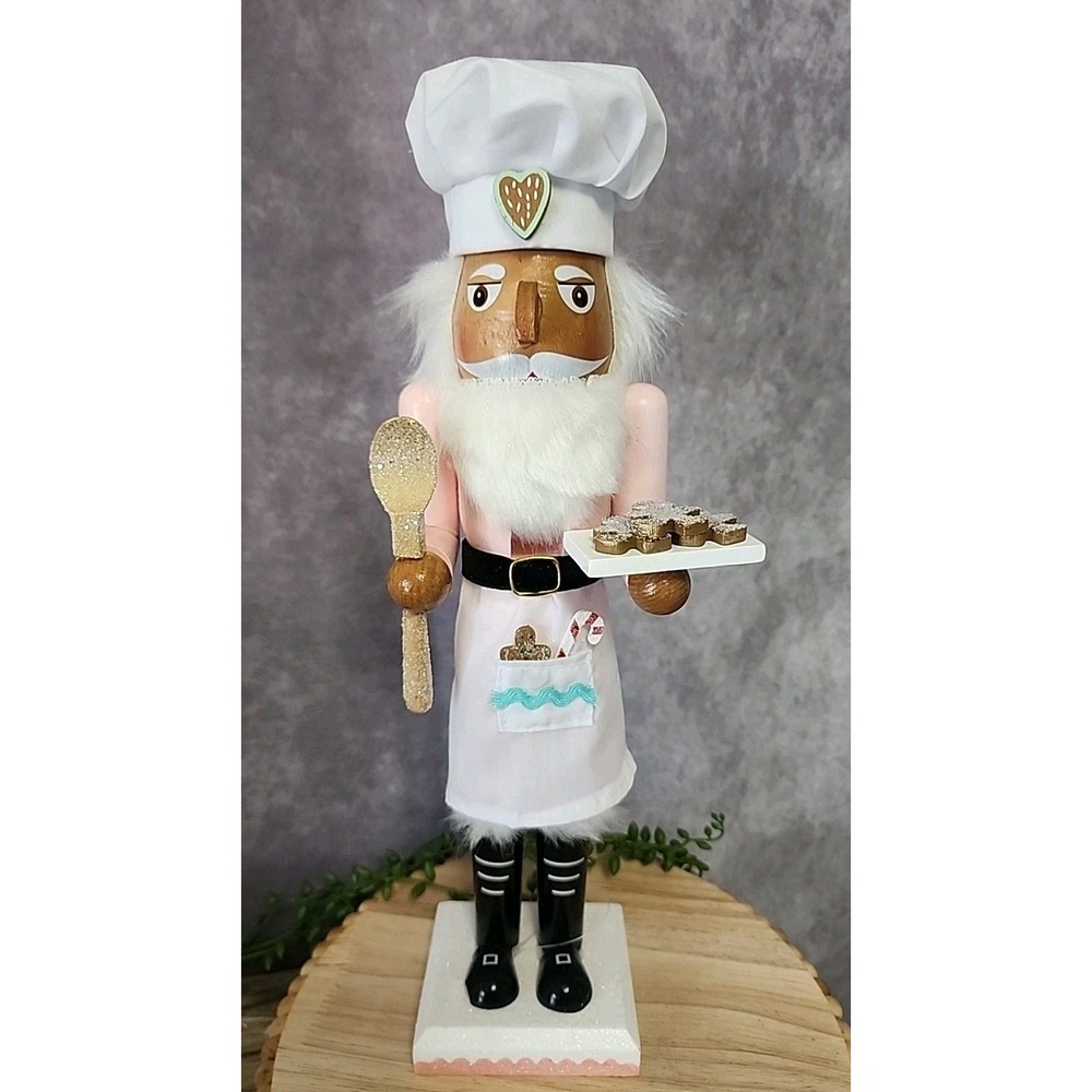 Gingerbread Baker Chef Nutcracker African American‎ Wood 15" Hat Christmas NEW